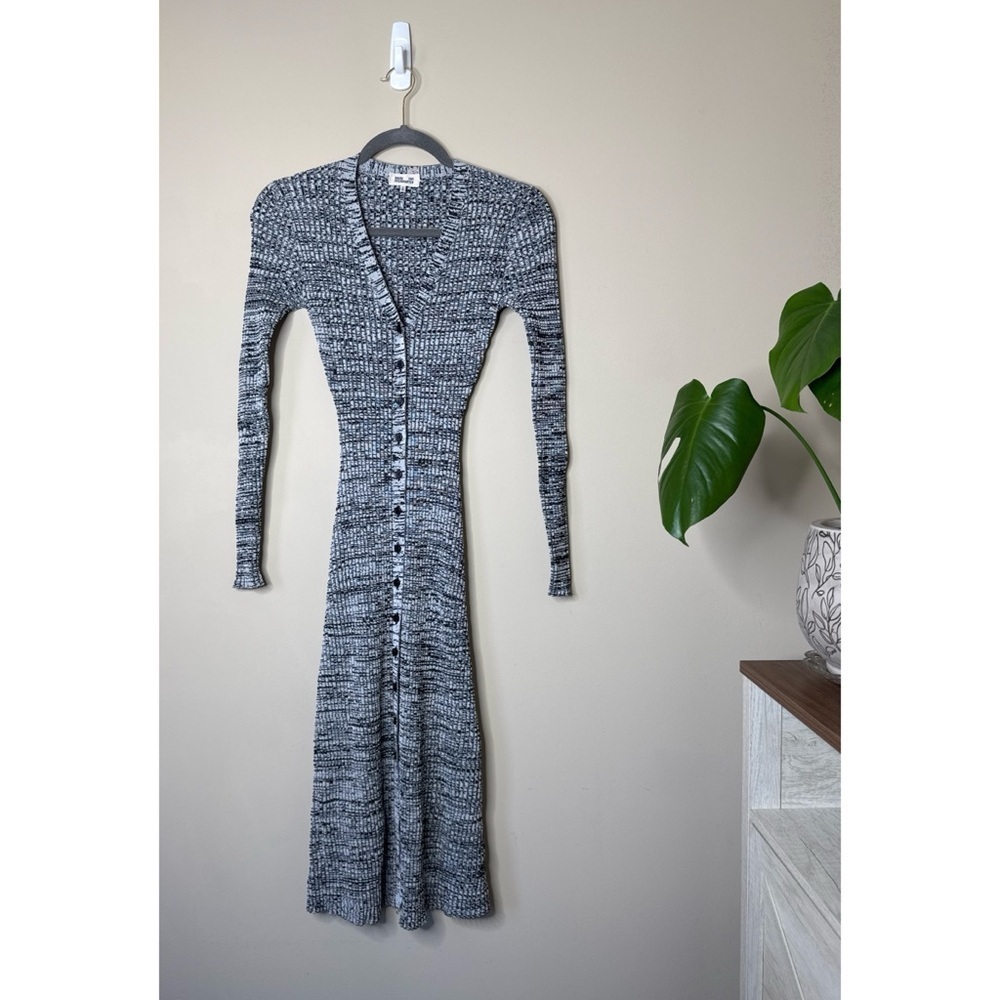 Baum Und Pferdgarten Cabriola Rib Knit Button Front Midi Dress Size XS - Picture 2 of 8
